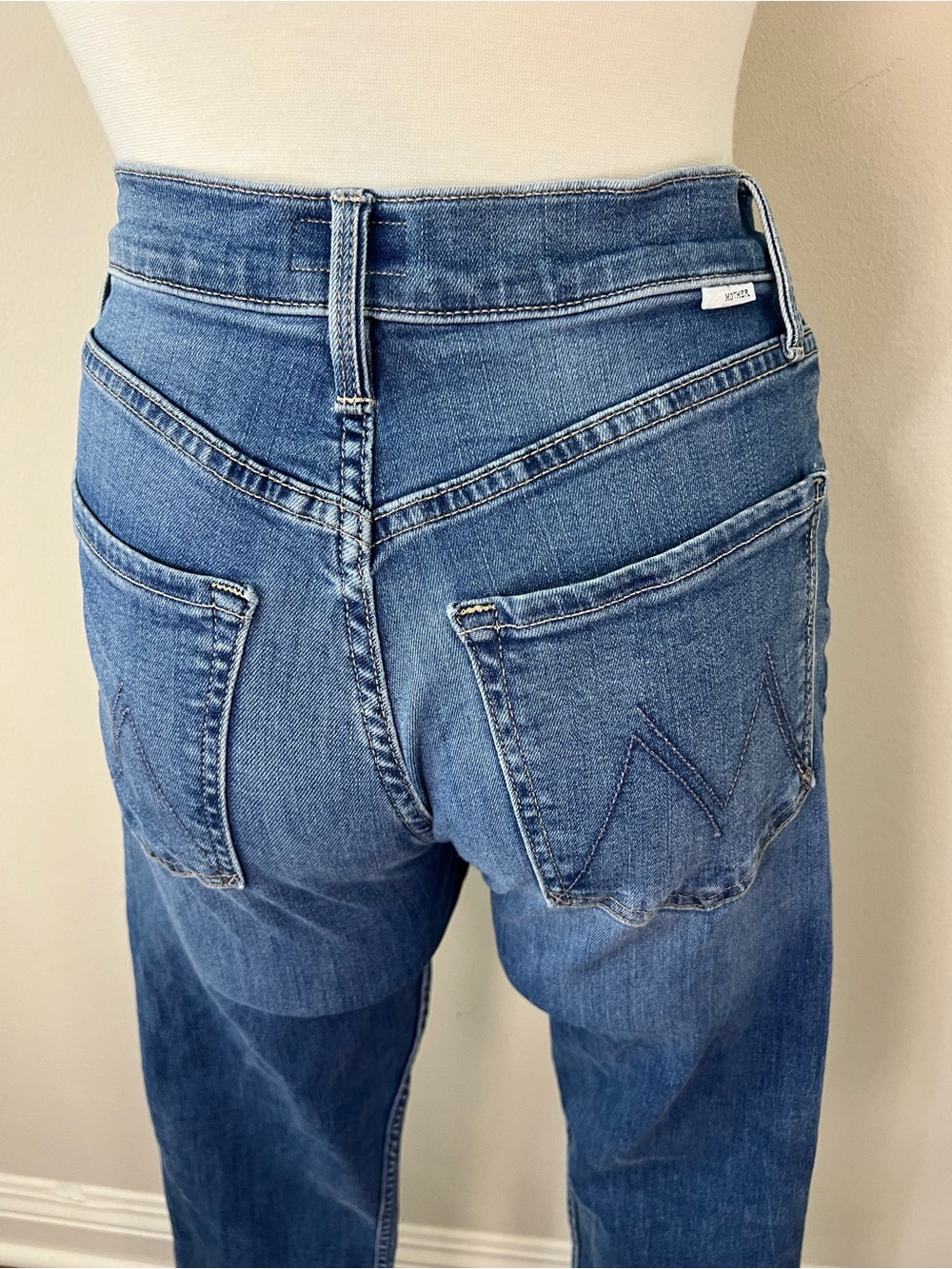 MOTHER The Mid Rise Rider Ankle Jeans Lhasa Love Wash Size 24 Stretch - Picture 4 of 9